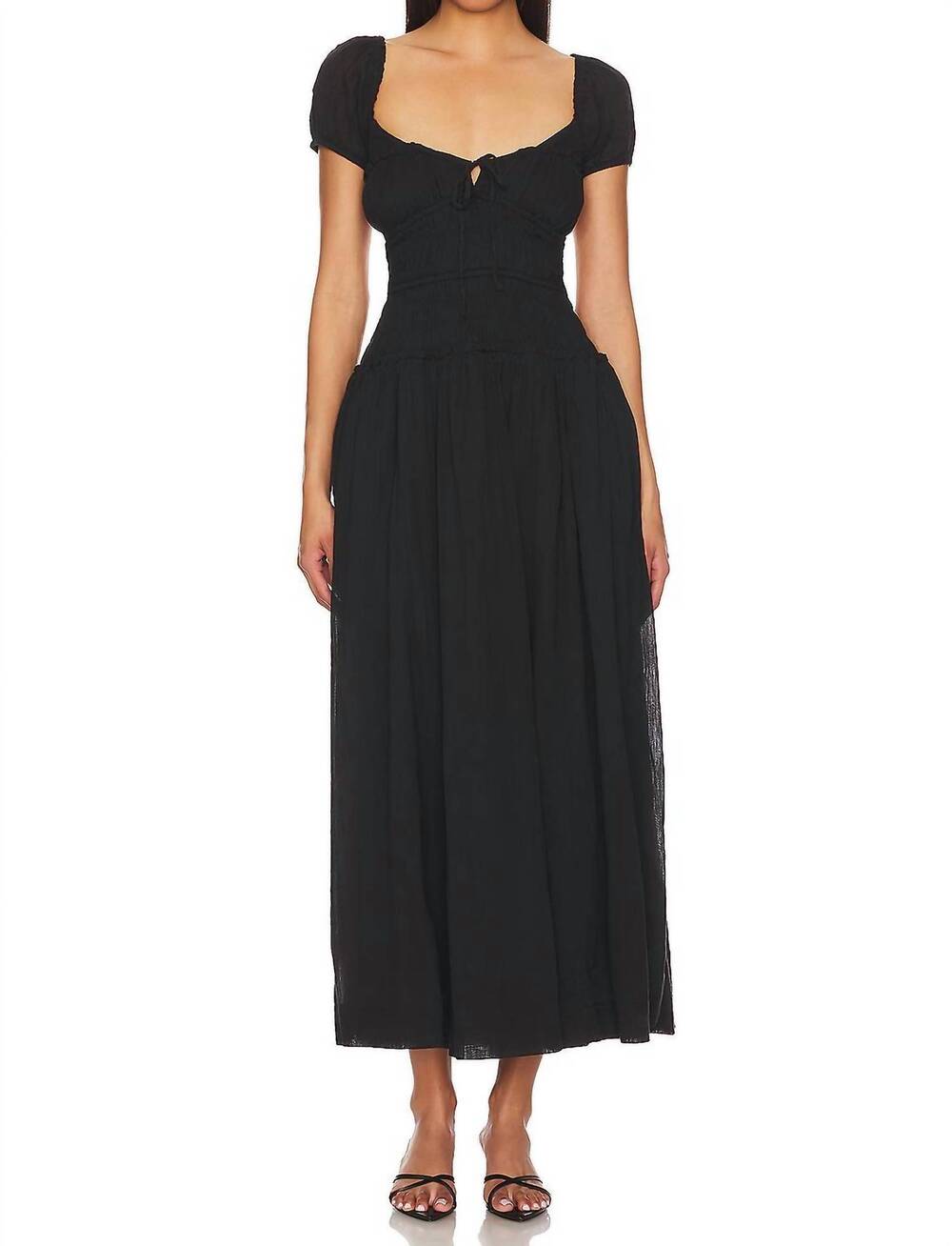 NEW FREE PEOPLE feeling bonita midi dress in black